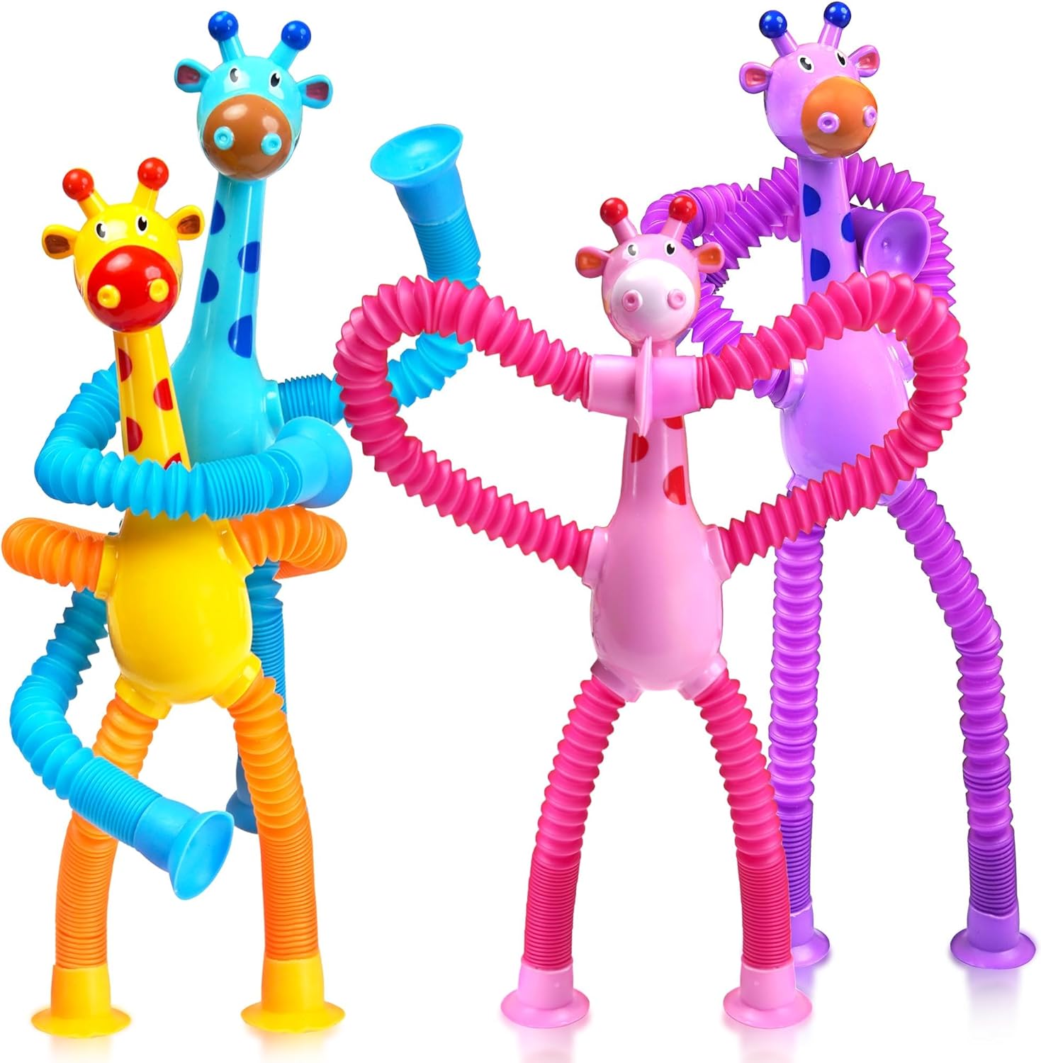 Travel Accessories Gift Basket - Giraffe Zintuiglijk Reis Speelgoed 4 Stuks