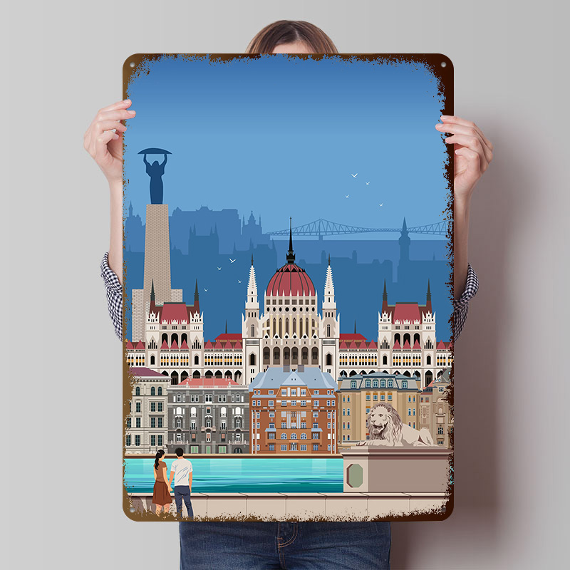 Travel Accessories For Europe - Budapest Travel Print Blikken Poster Aangepaste
