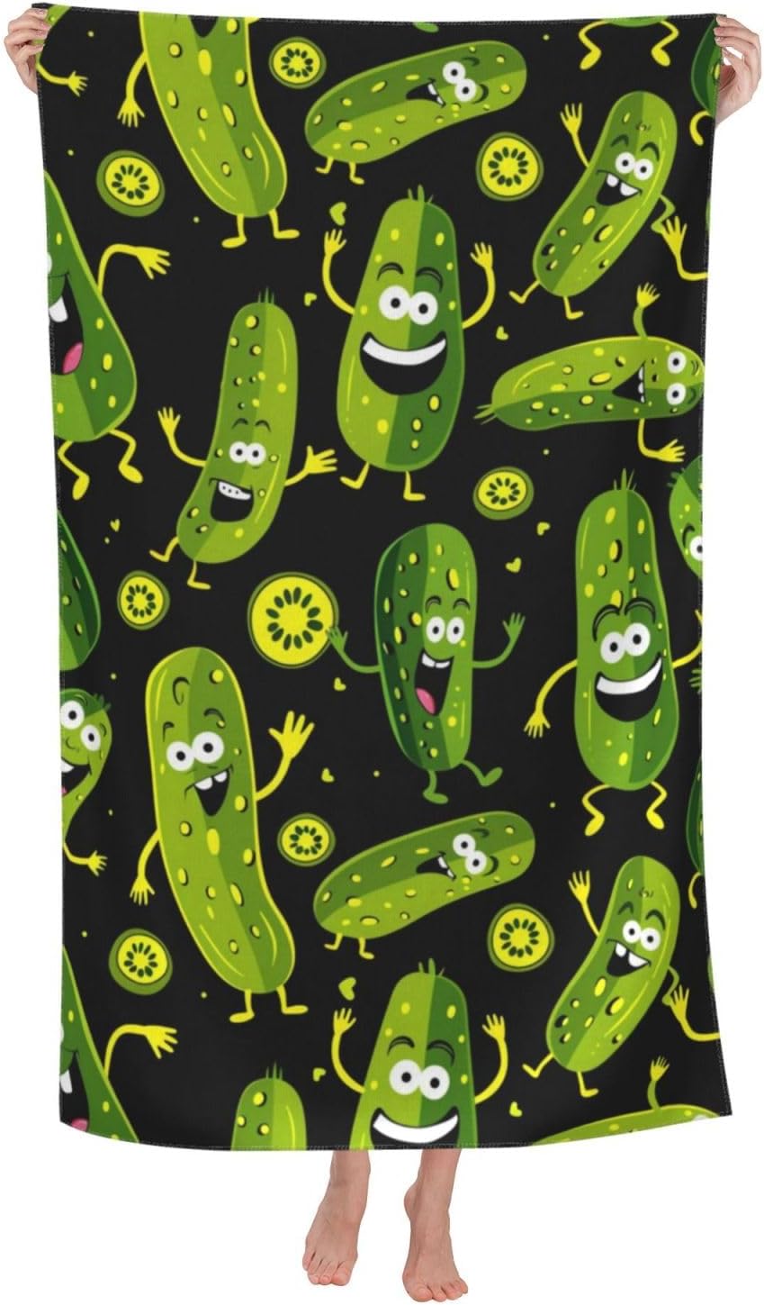 Travel Towel Quick Dry - Grappige Pickle-strandhanddoek, zachte, lichtgewicht microvezel sneldrogende