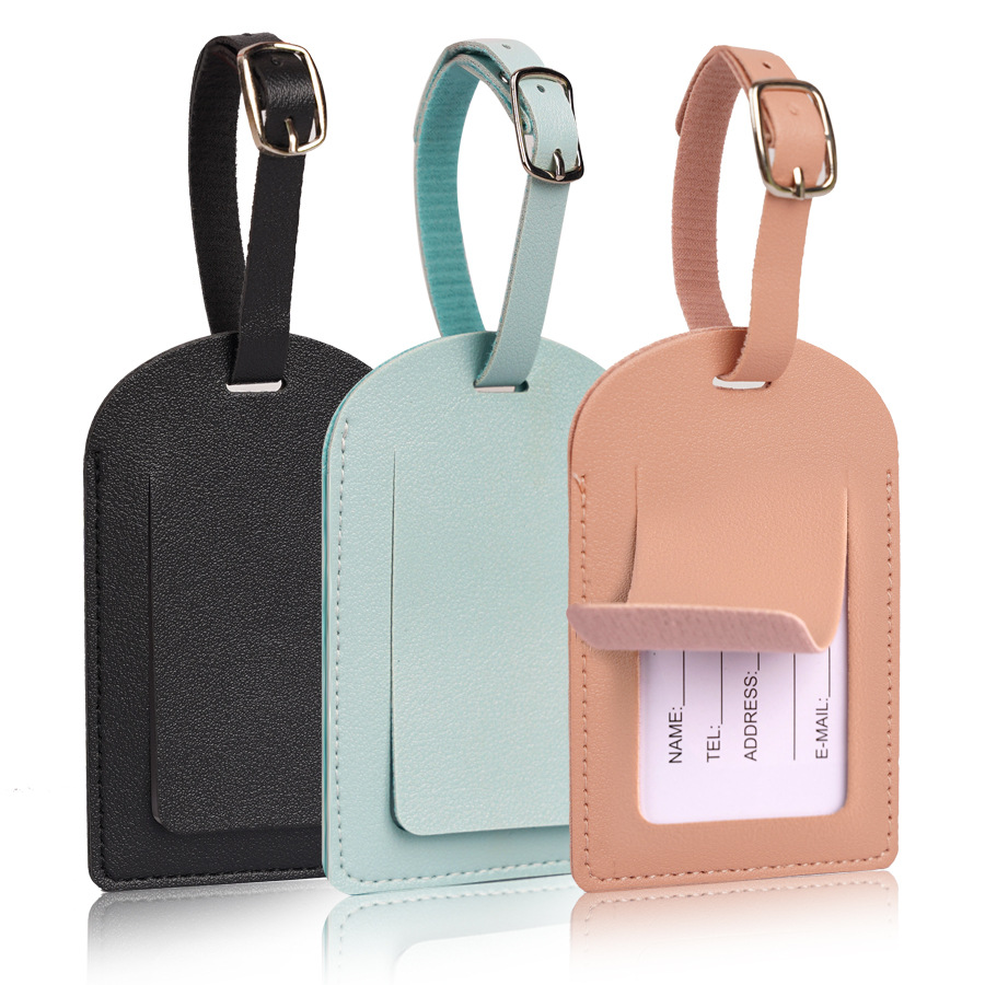Luggage Tag Leather - Dames Heren Bagagelabels PU-leer Reisaccessoires Koffer