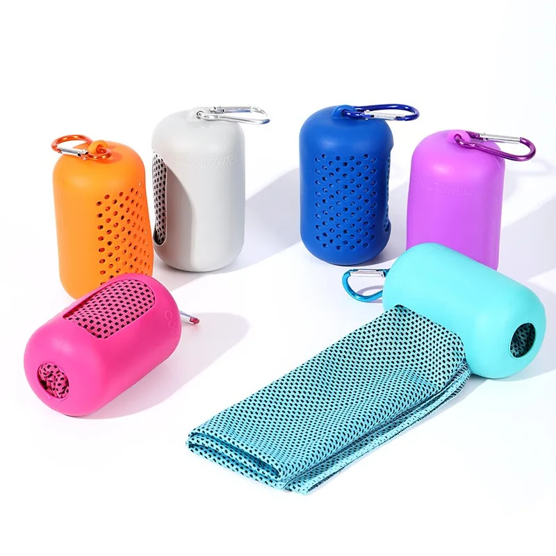 Travel Towel Quick Dry - Koelhanddoek met draagbare capsulehouder, sneldrogend, direct