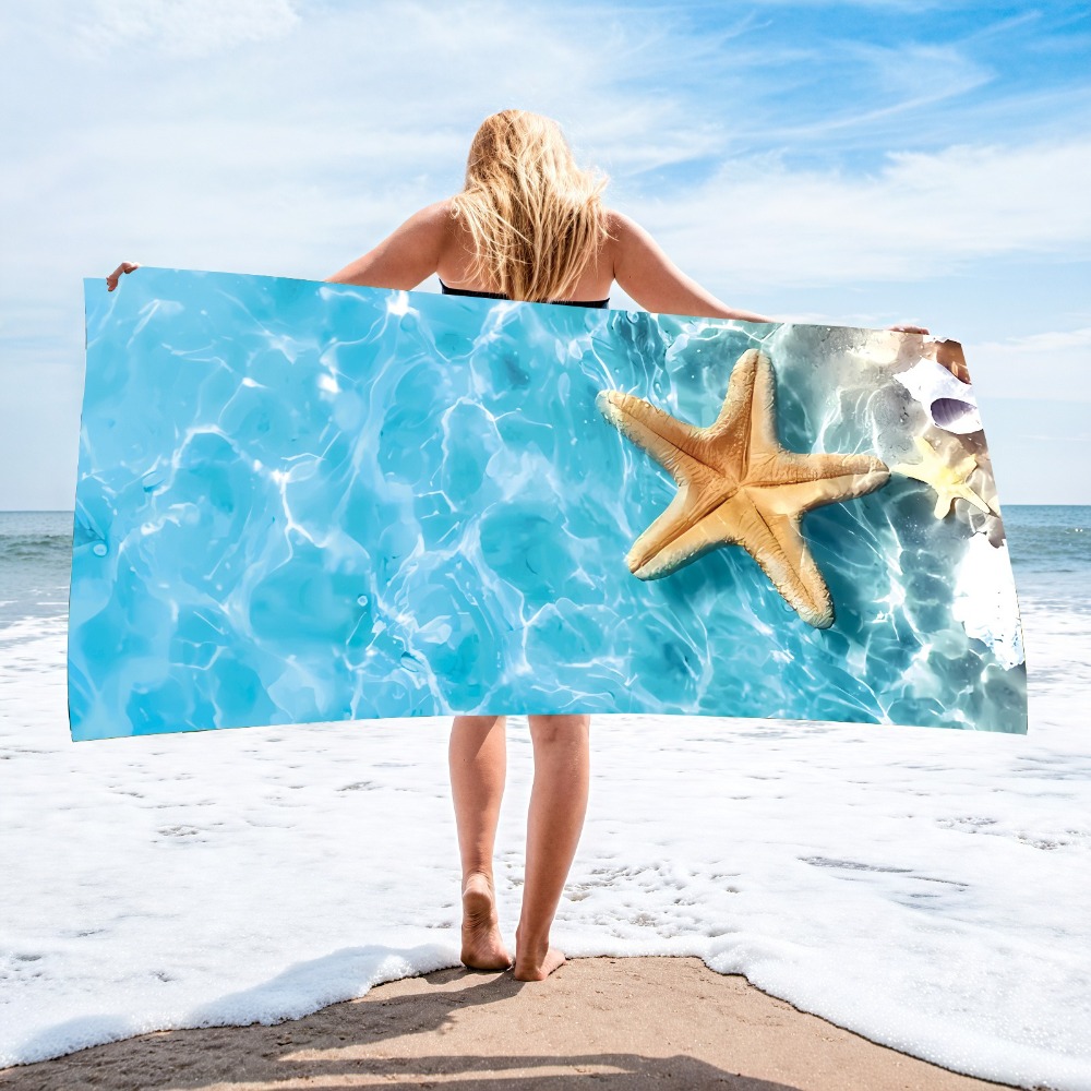Travel Towel Quick Dry - 27.5x55inch Blue Ocean Jellyfish Badhanddoek Microfiber