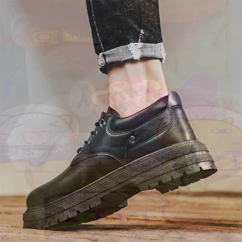 Travel Accessories In Train - Donker natuurlijk leer Mode-sneakers Tennis Herensneakers