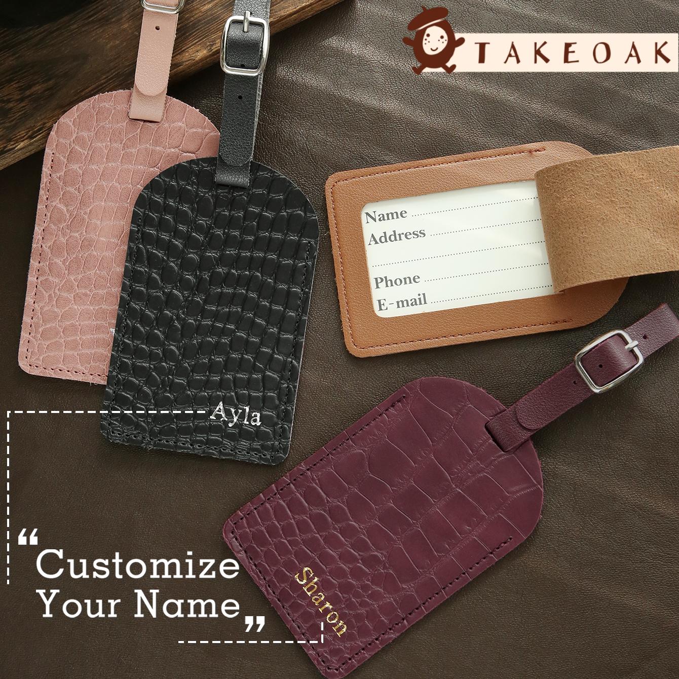 Travel Accessories Luggage Straps - Gepersonaliseerde aangepaste naam Croc Texture lederen
