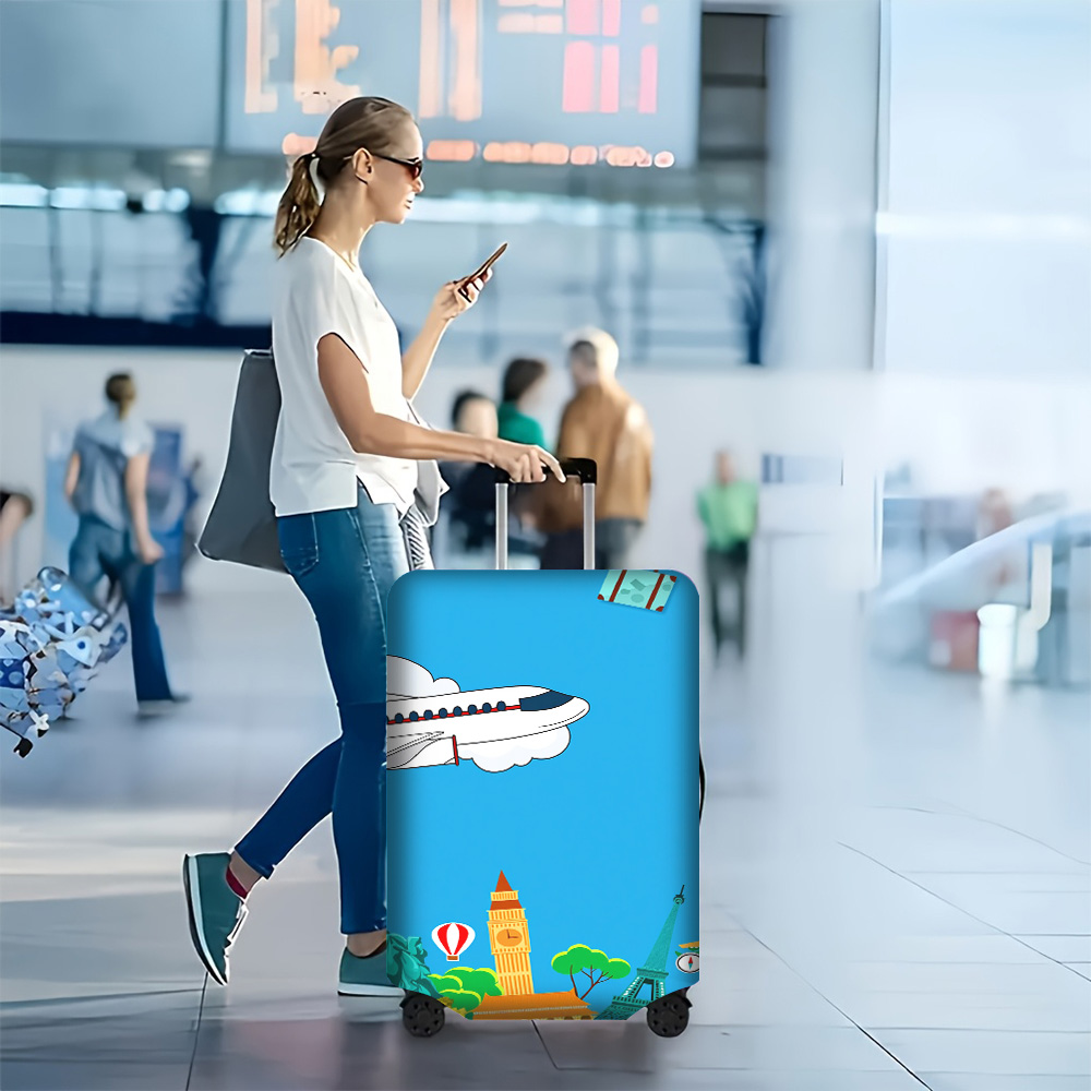 Travel Accessories Inc - 1-delige, levendige bagagehoes met reisthema voor
