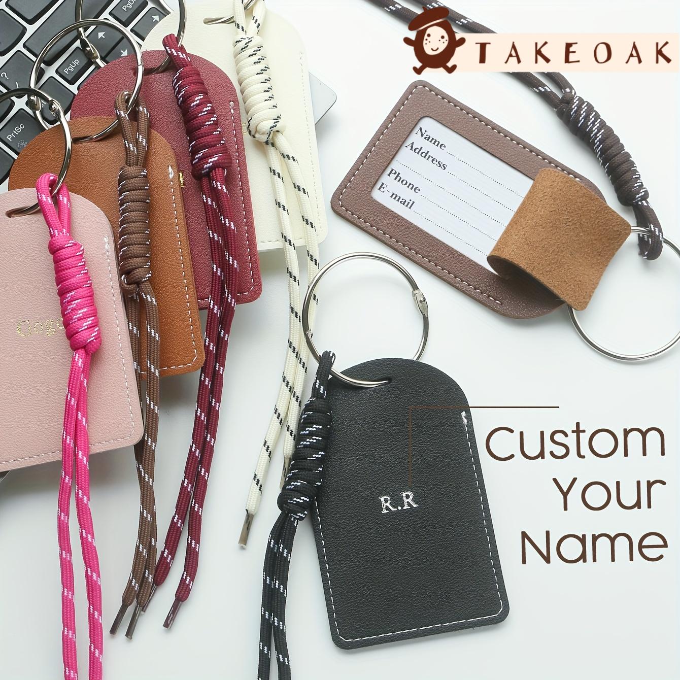 Travel Accessories Luggage Straps - Gepersonaliseerde lederen bagagelabel met dubbele initialen,