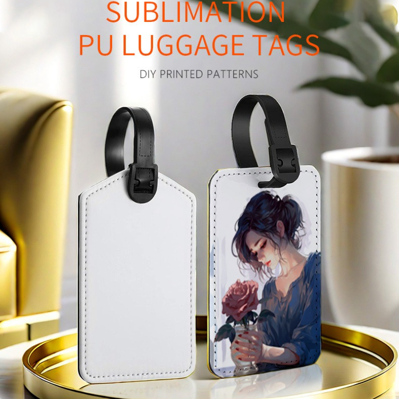 Luggage Tag Leather - Aangepaste afbeelding PU lederen bagagelabels Aangepaste
