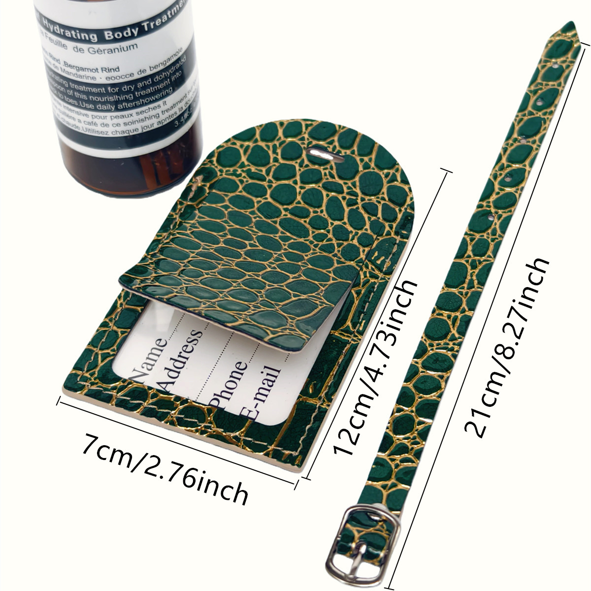 Krokodil Reliëf Goud/Zilver Kl - Luggage Tag Leather recensie en prijs