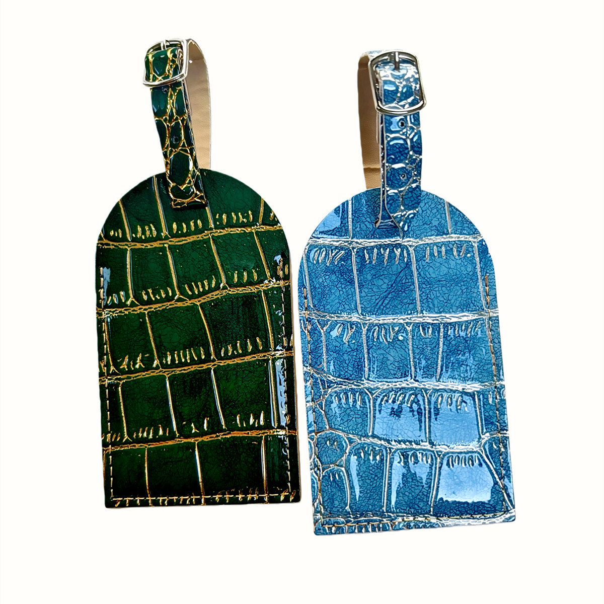 Krokodil Reliëf Goud/Zilver Kl - Luggage Tag Leather recensie en prijs