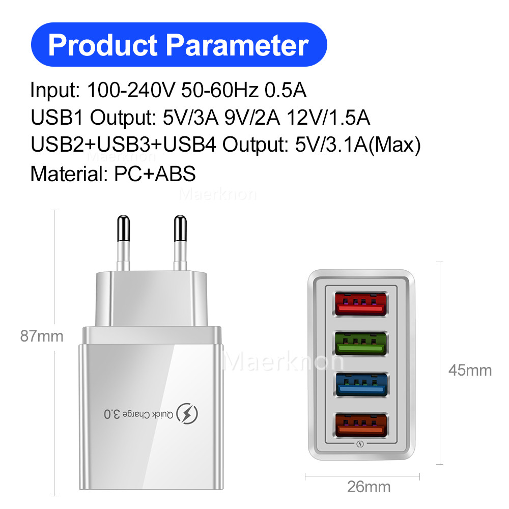 4 USB-snellaadkop EU/US standa - Travel Accessories Inc recensie en prijs