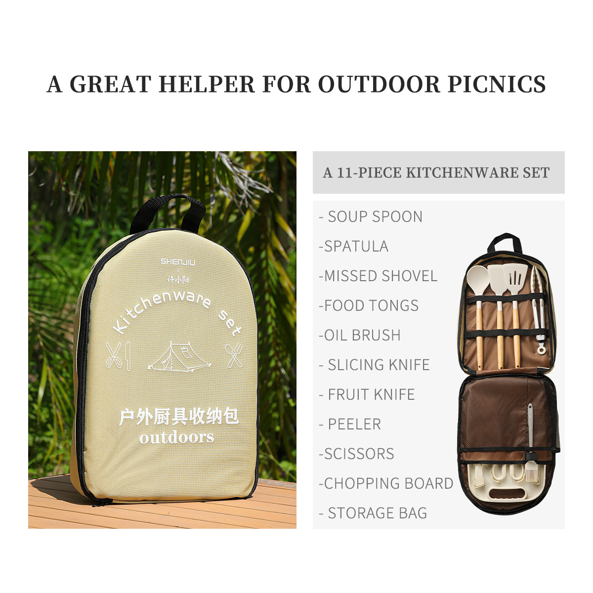Draagbare Outdoor Picknick Set - Travel Kitchen Accessories recensie en prijs
